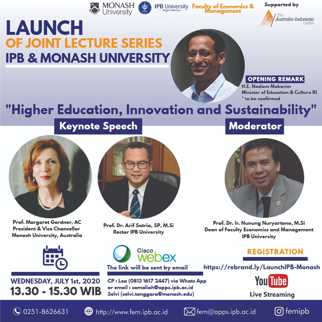 Live: Launch of Joint Lecture Series IPB & Monash University